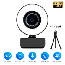 Load image into Gallery viewer, Webcam hd 1080p Web Cam with Microphone for Live Broadcast Video
